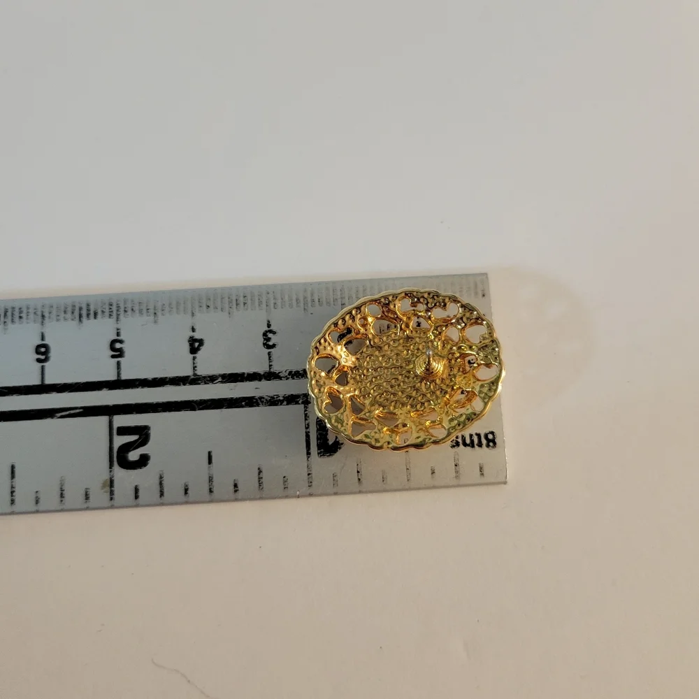 Cameo Pierced Earrings Goldtone